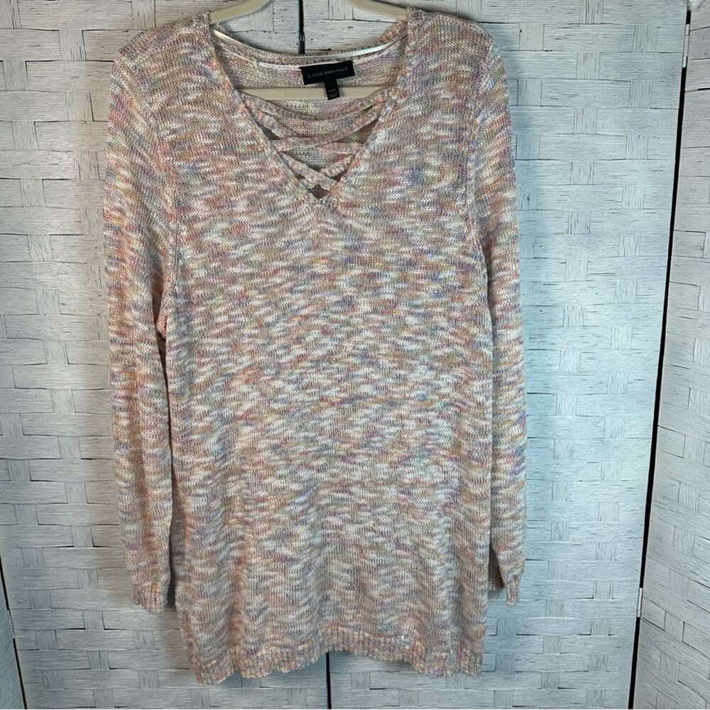 LANE BRYANT V Neck Pullover Sweater spring coastal‎ grandma fairycore plus size